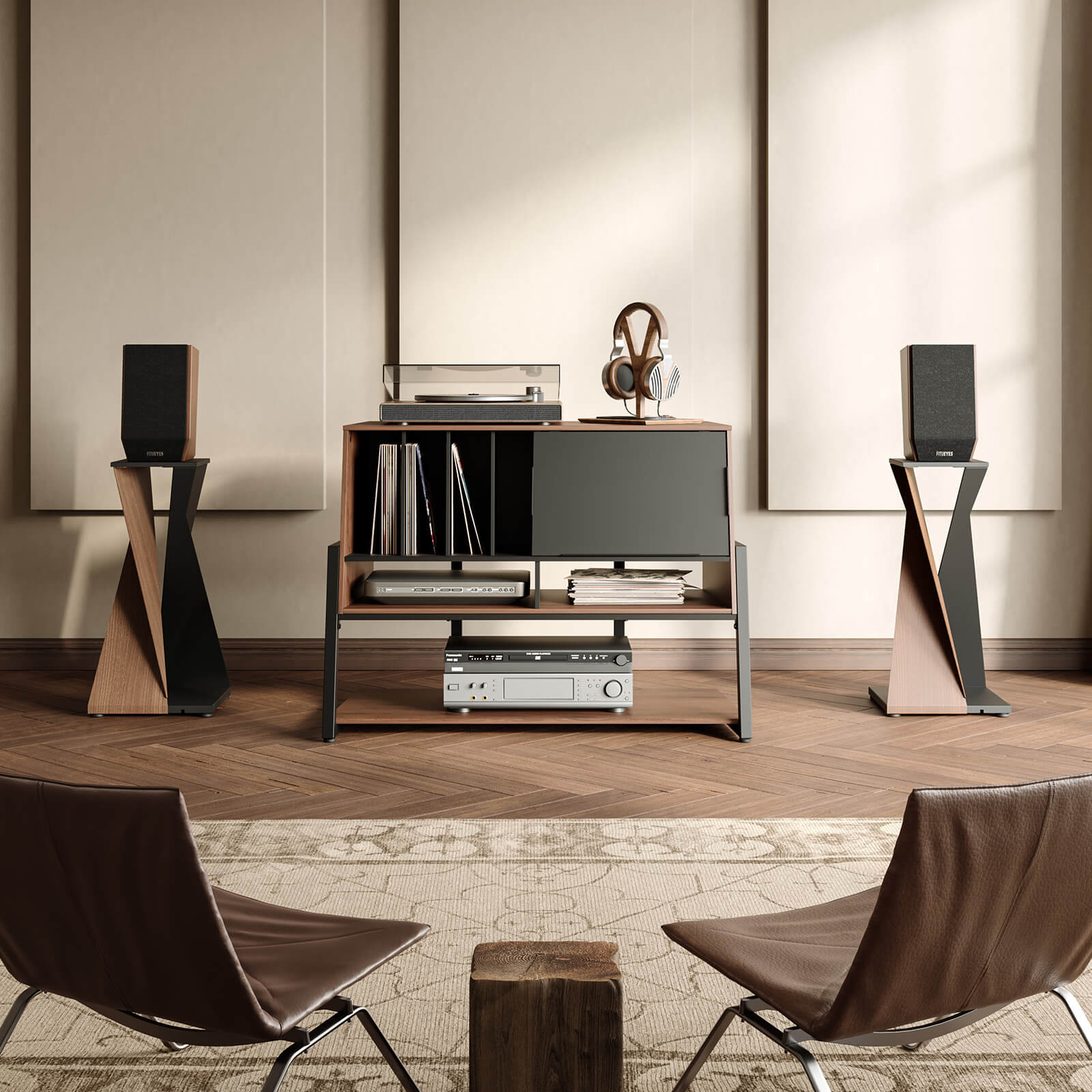 FITUEYES Plattenspieler Tisch