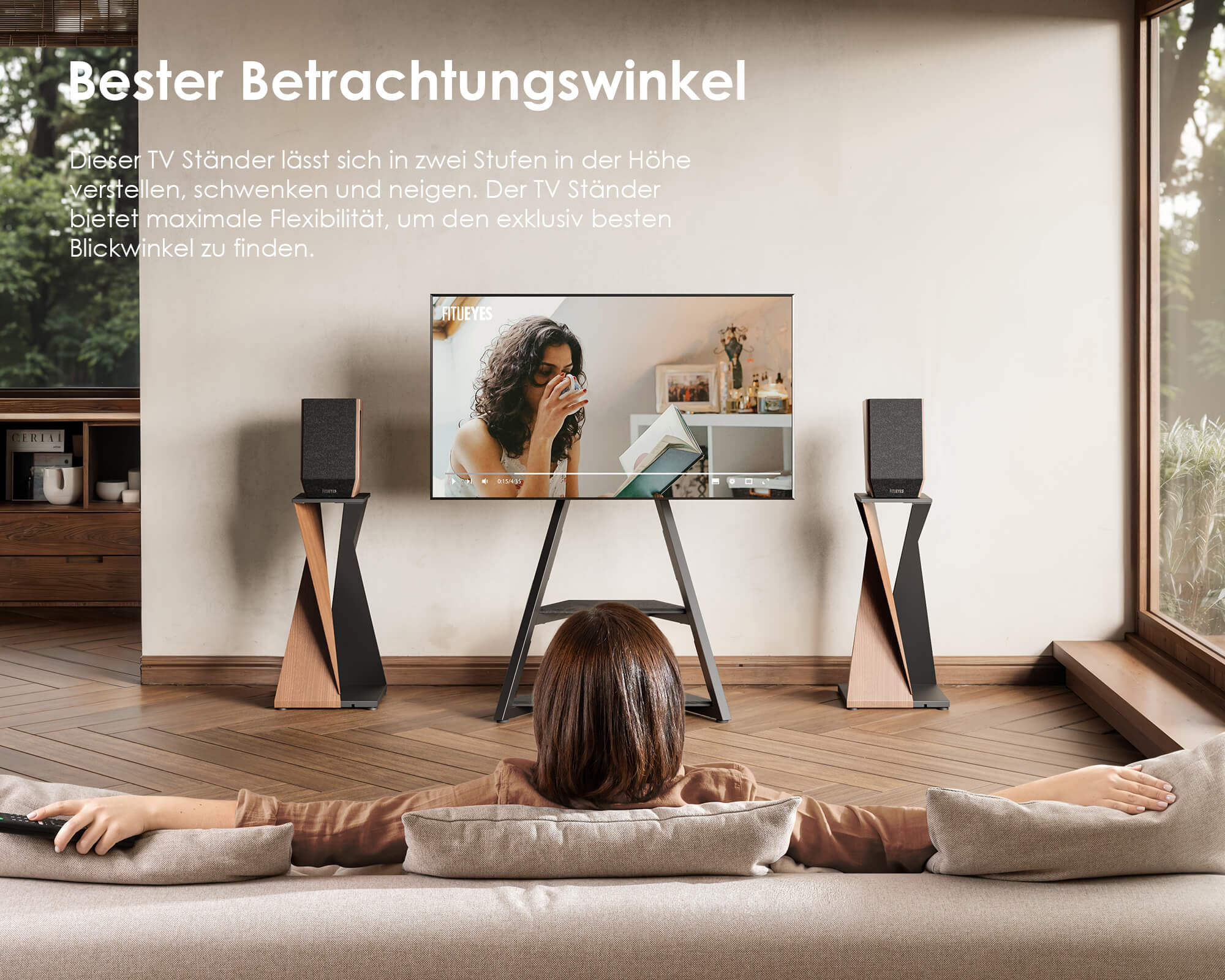 Eiffel FT65 Floor TV Stand with Wheels