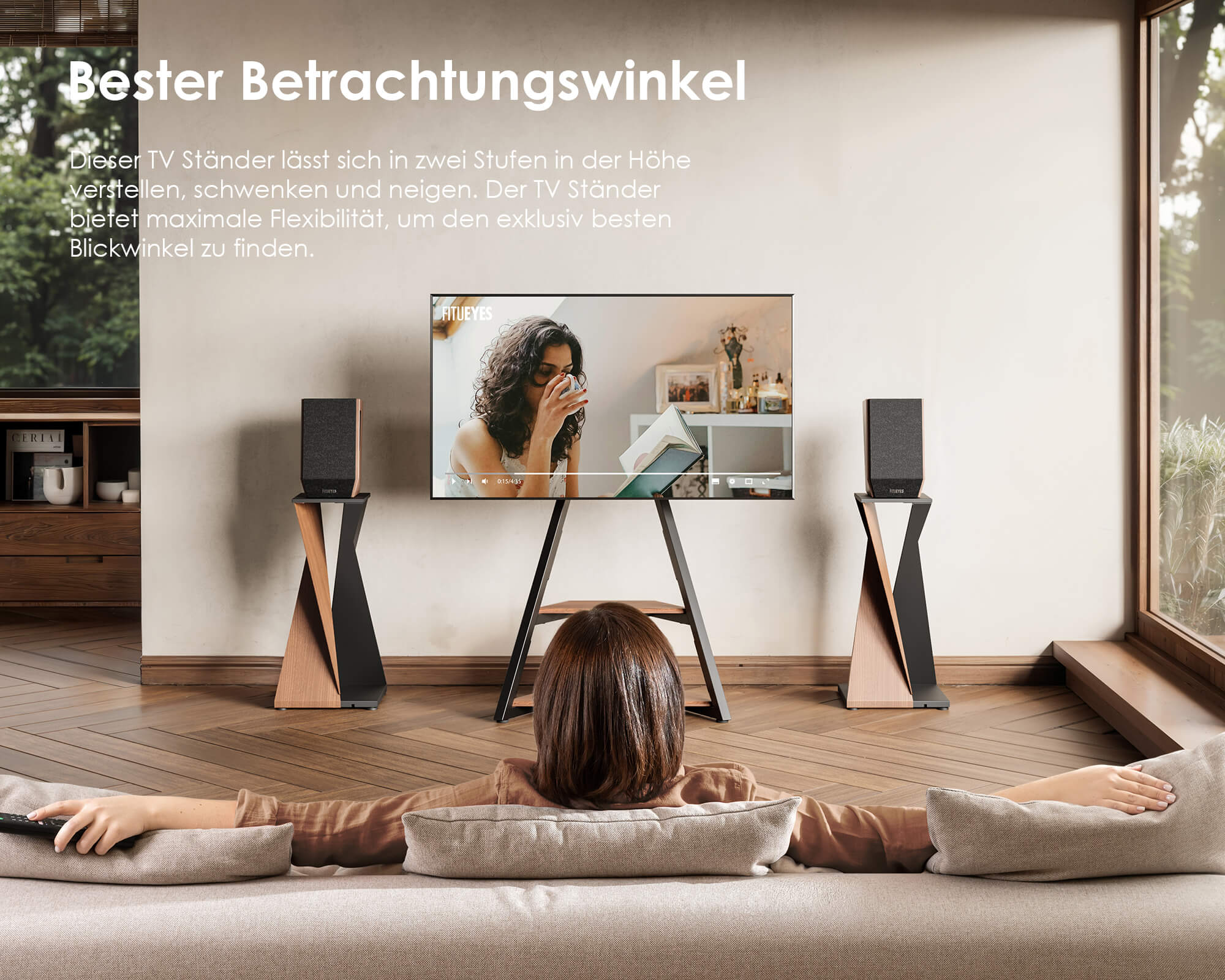 Eiffel FT65 Floor TV Stand with Wheels