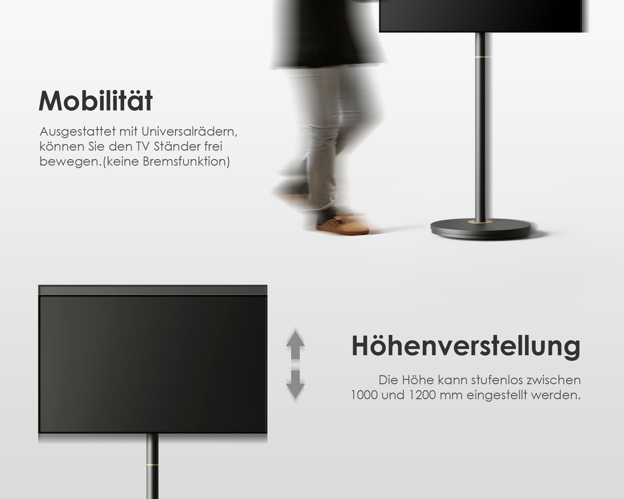 Master V2 FT48 Supporto tv da terra con ruote