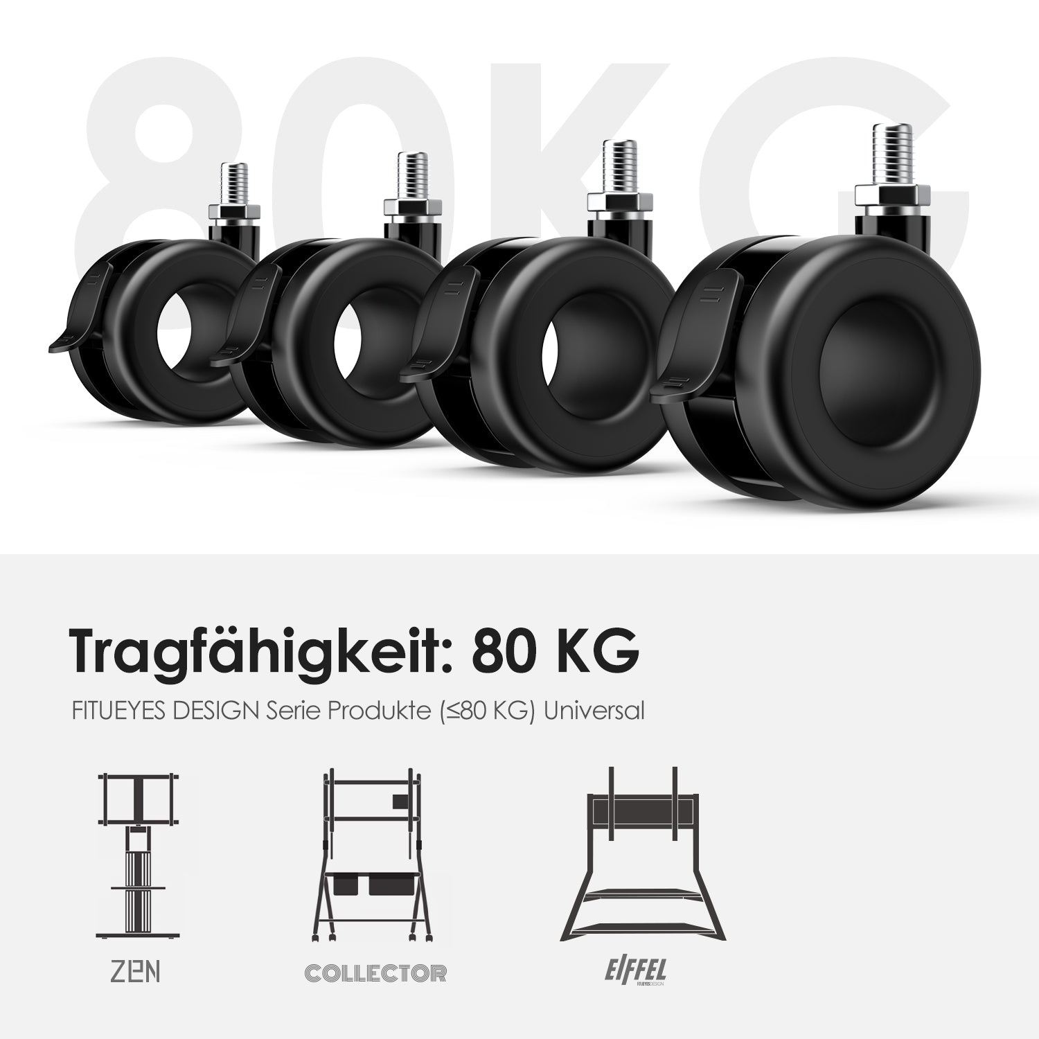 Floor Protective Casters with brake (4 pcs)