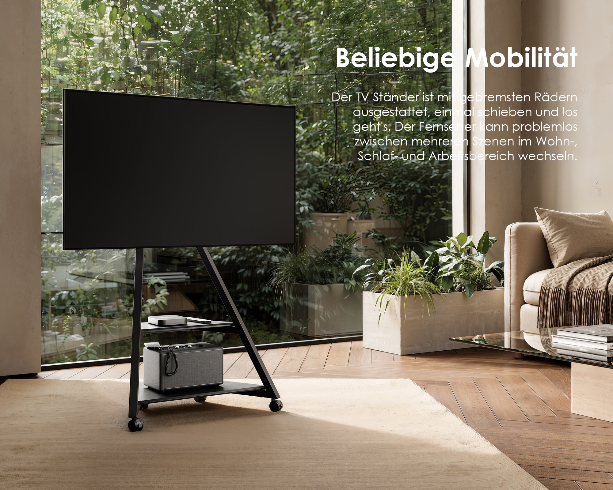 Eiffel FT65 Floor TV Stand with Wheels