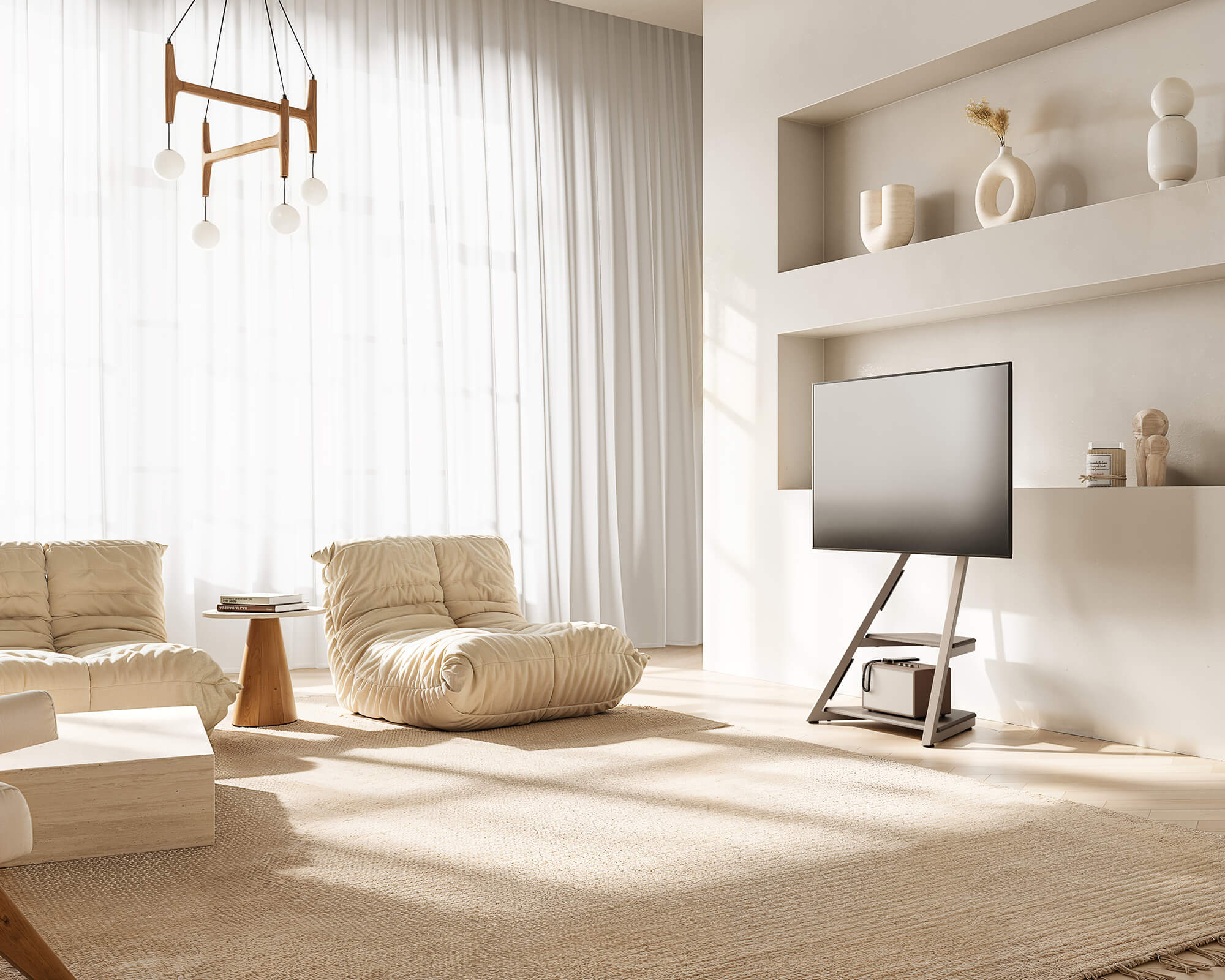 Eiffel FT65 Floor TV Stand with Wheels