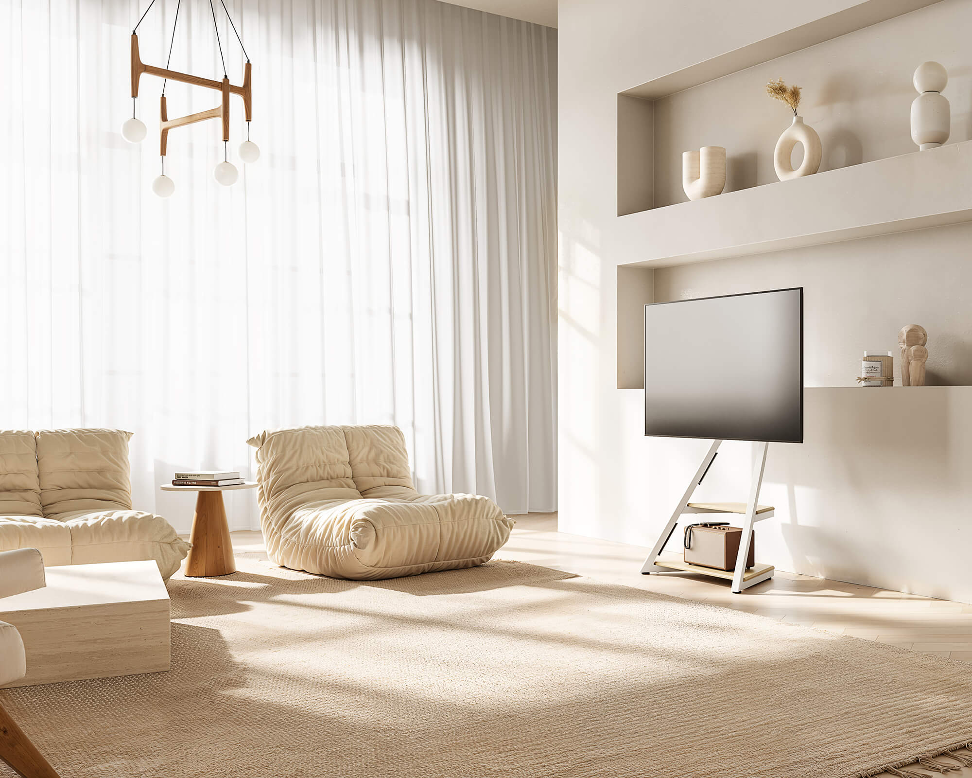 Eiffel FT65 Floor TV Stand with Wheels