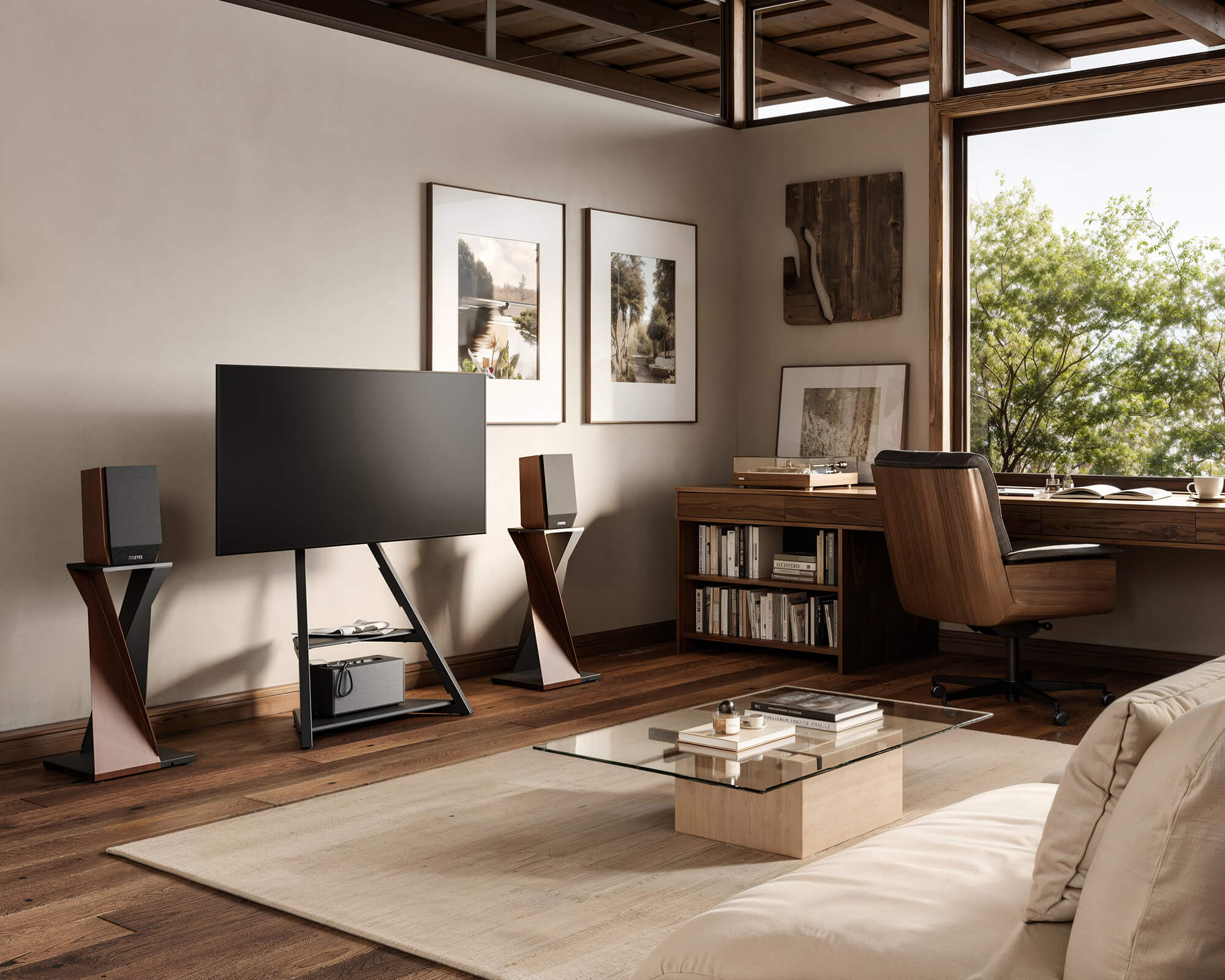 Eiffel FT65 Floor TV Stand with Wheels