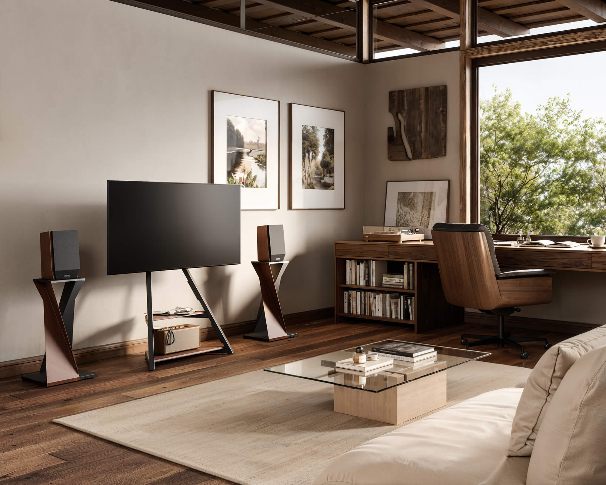 Eiffel FT65 Floor TV Stand with Wheels