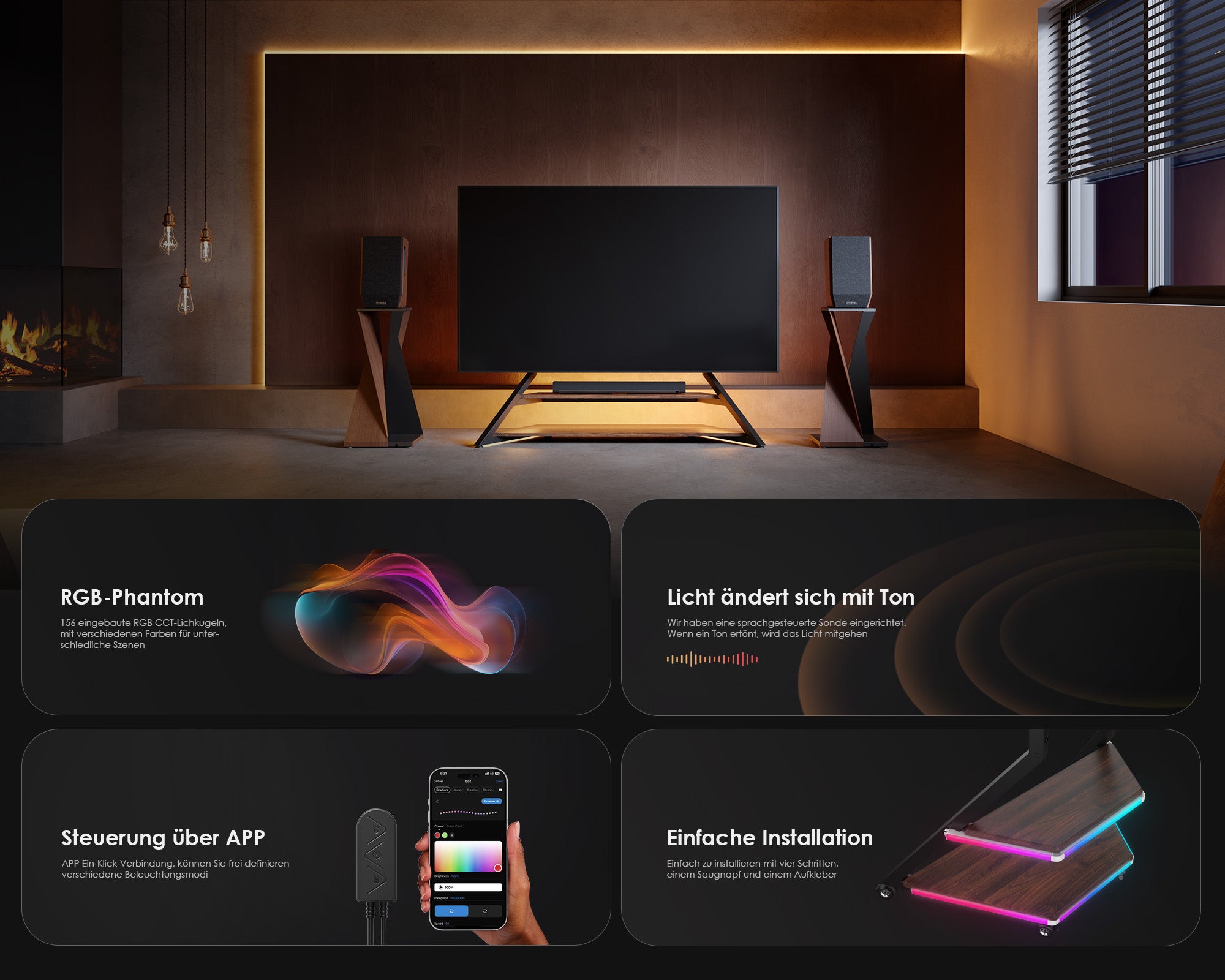 Eiffel TV Stand with Ambient Lighting