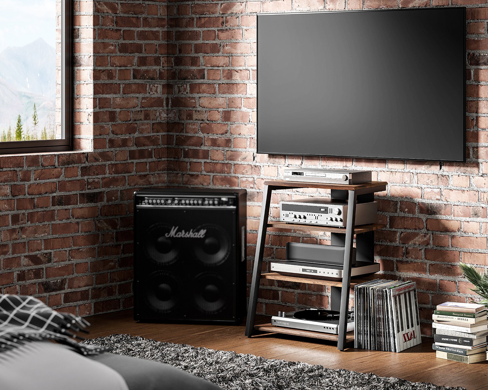 Audio-Rack in Nussbaum im Unterhaltungszentrum