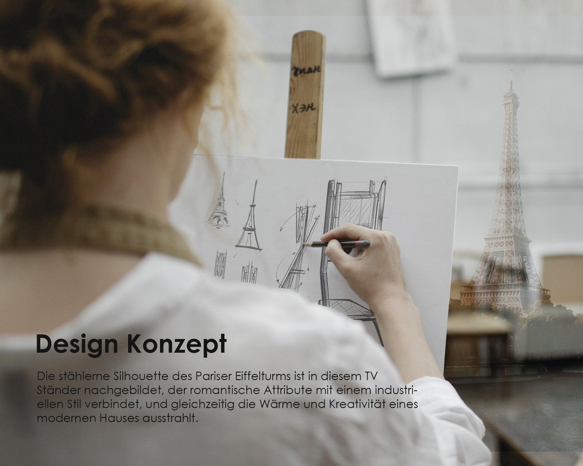 Modernes, elegantes Eiffel-TV-Ständer-Design