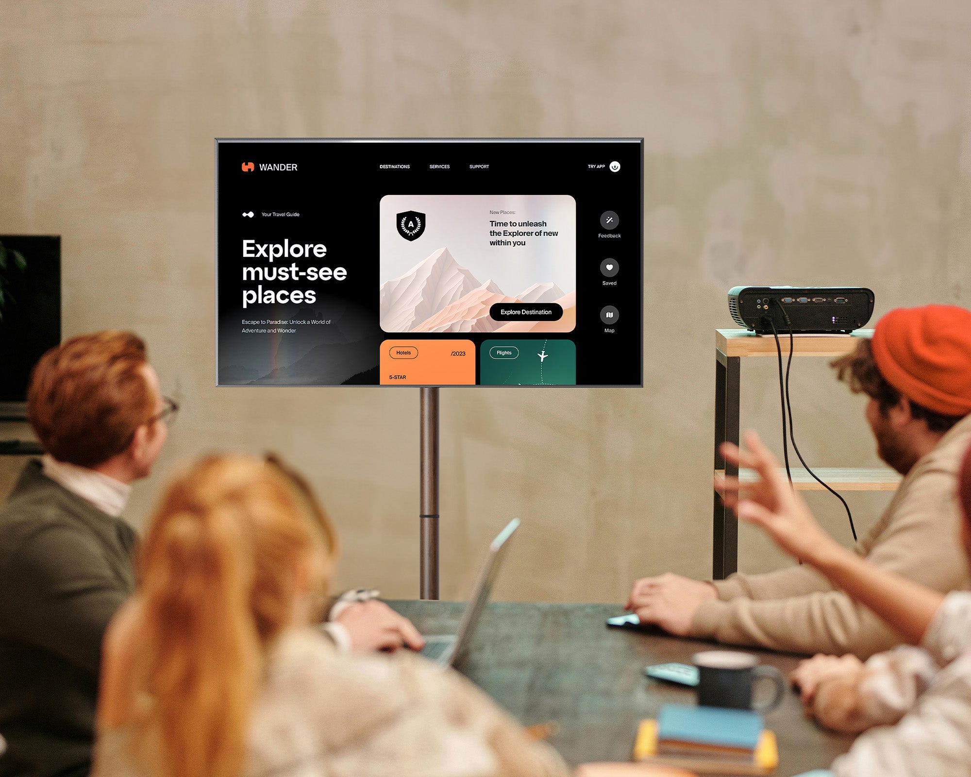 Master V2 Pro FT48 Support TV à Roulettes