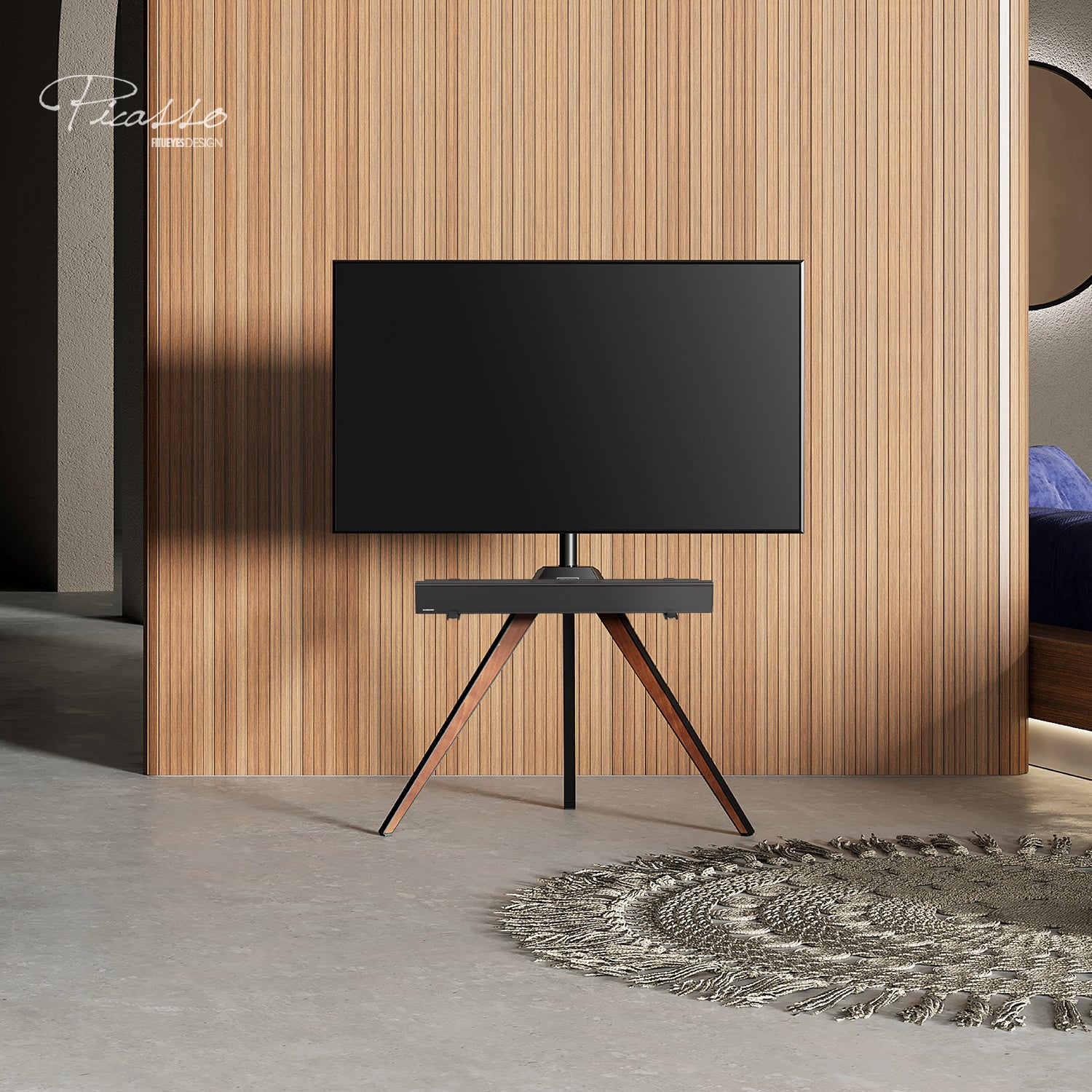 Triangle Easel TV Stand Walnuss Farbe