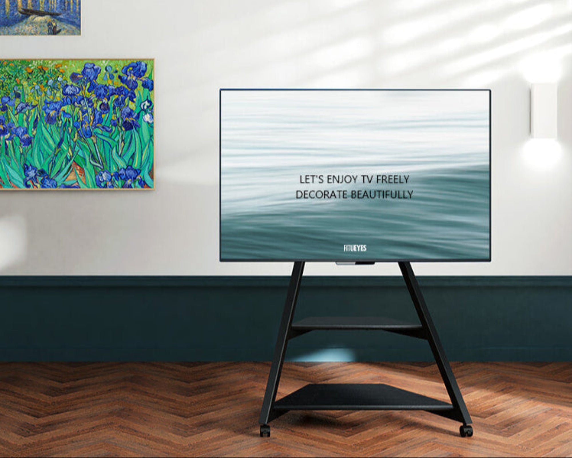 ständer für tv mit Rollen im Studio