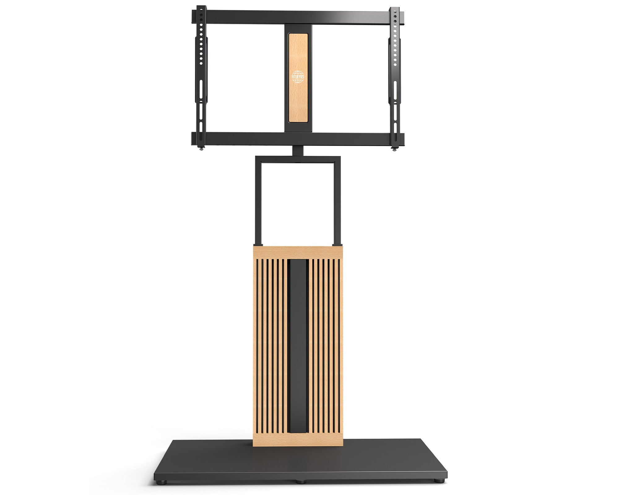 Schwarzer bodenstehender TV-Ständer