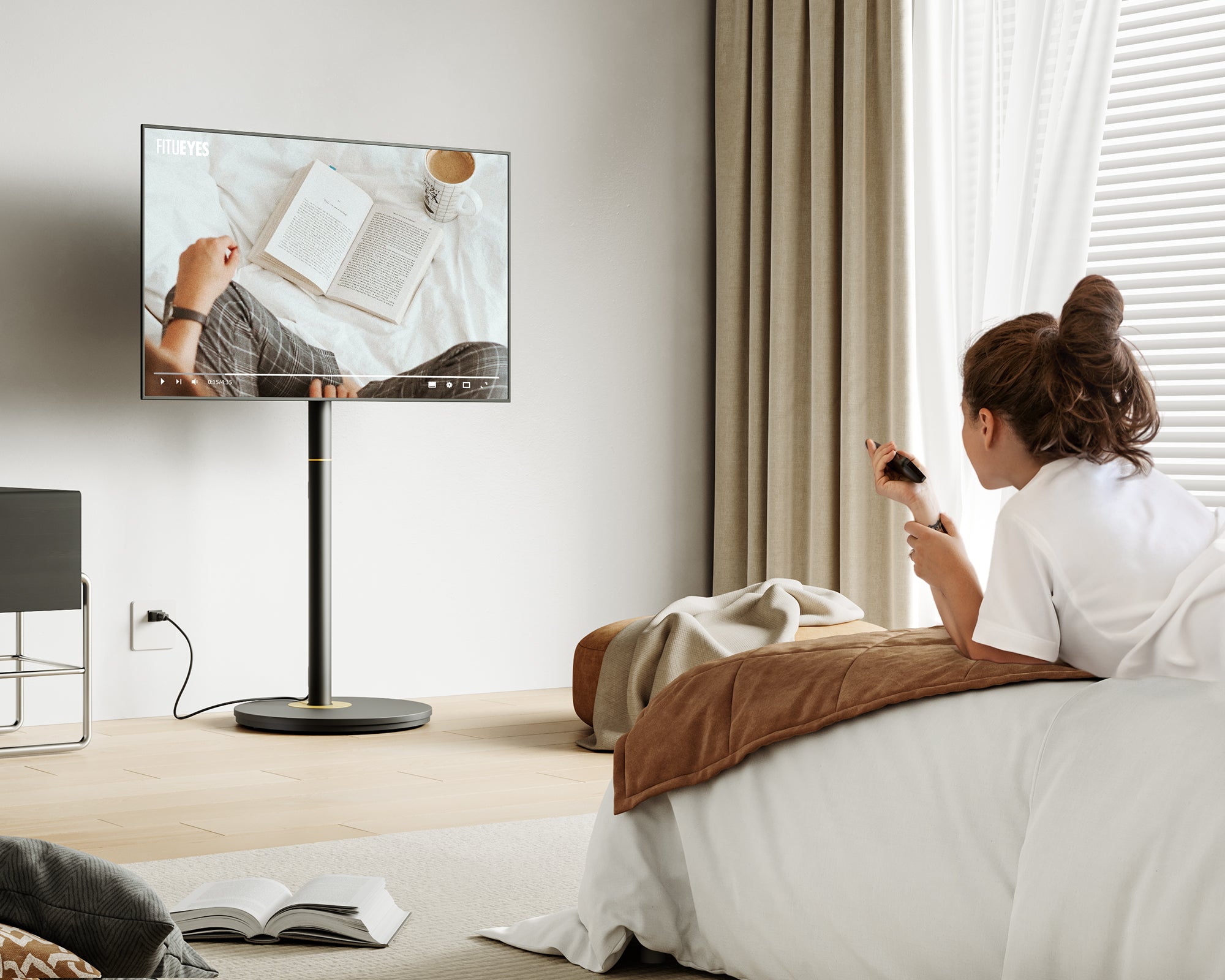 support universel pour télévision dans la chambre