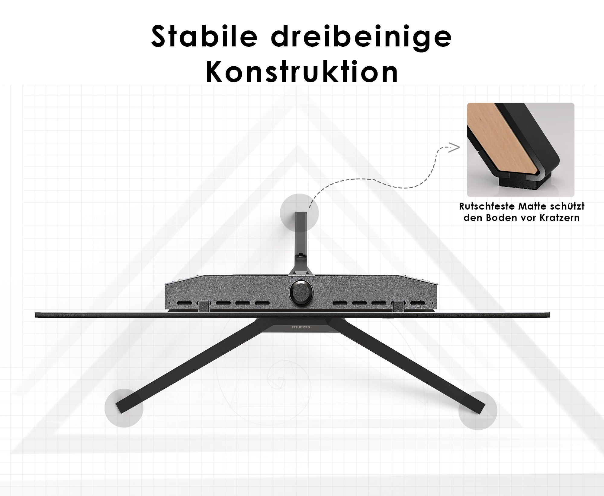 Dreieckiger TV-Ständer im Stil einer Staffelei, robust und stabil