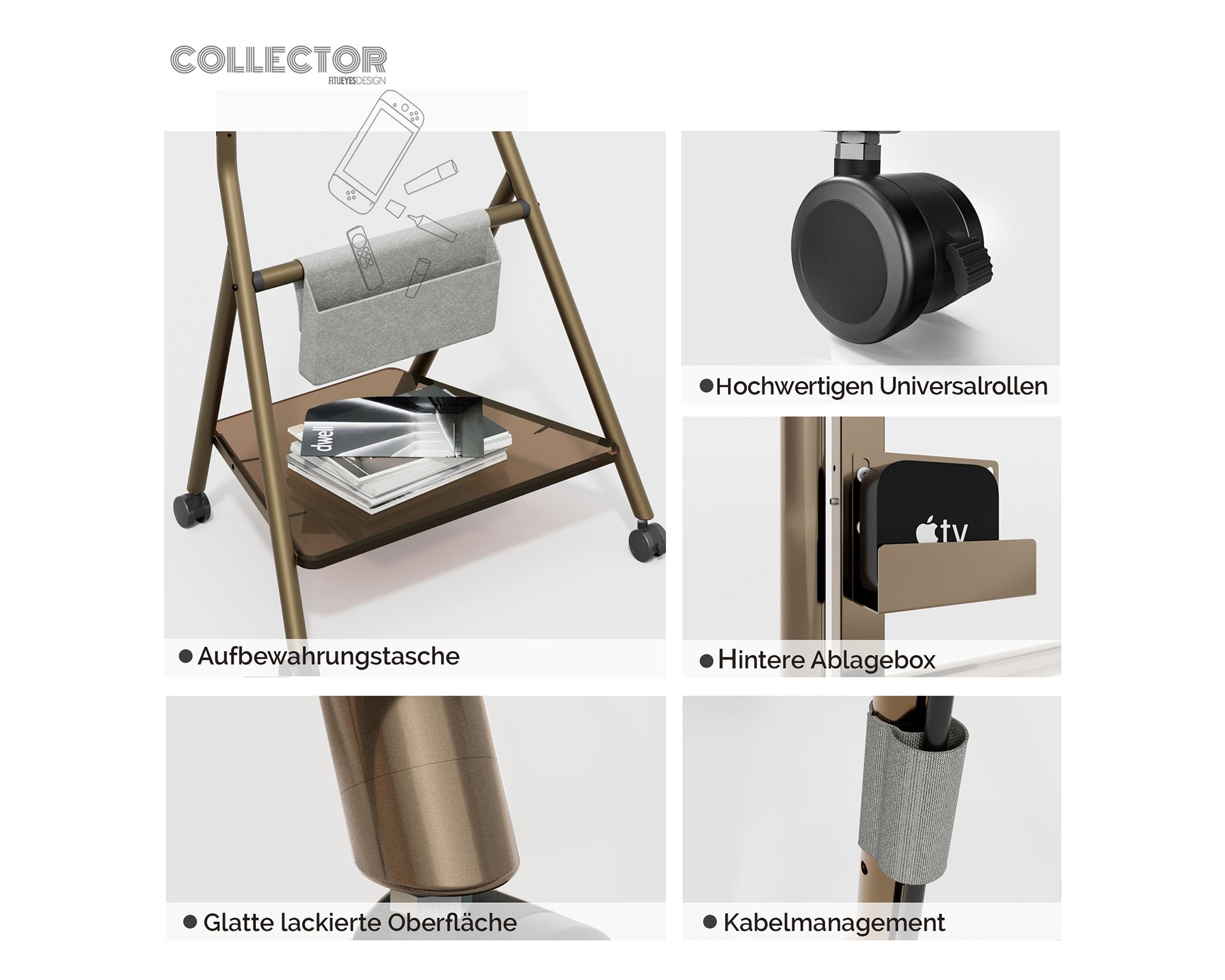 Collector TC65 TV-standaard met wielen