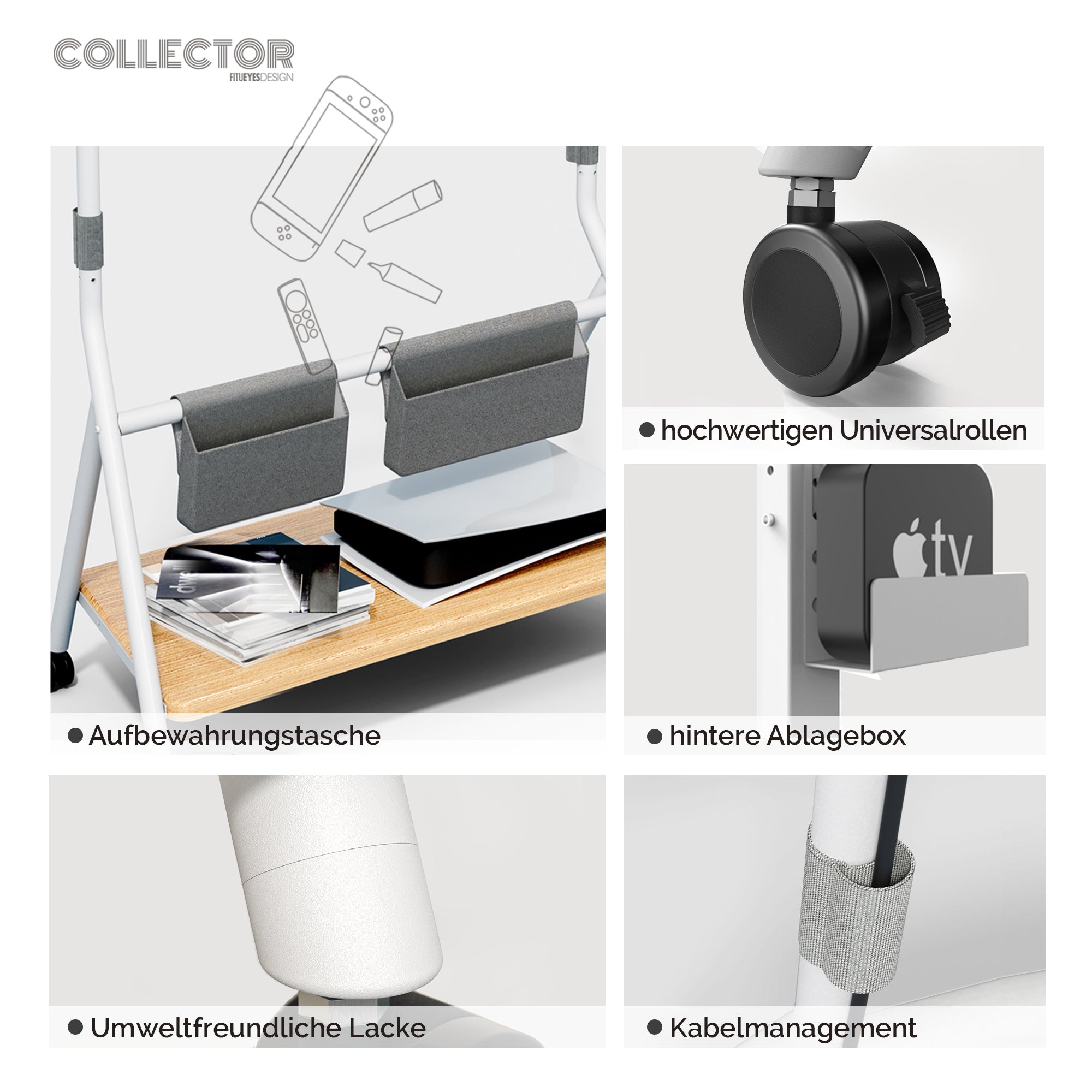 Collector TC78 Supporto tv da terra con ruote