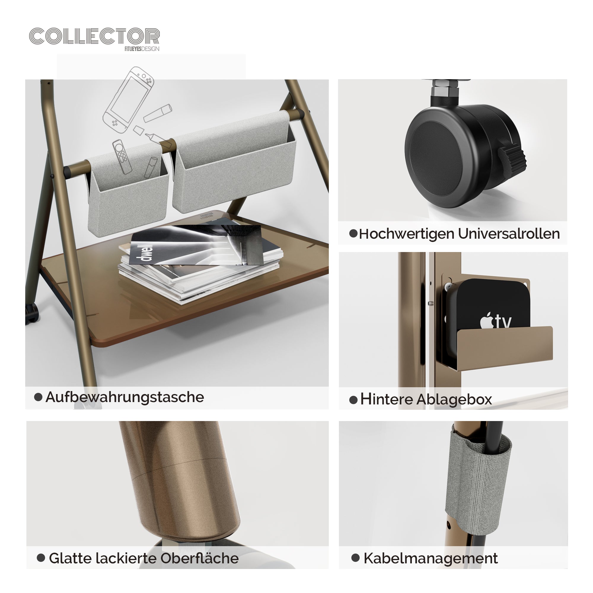 Collector TC78 Supporto tv da terra con ruote