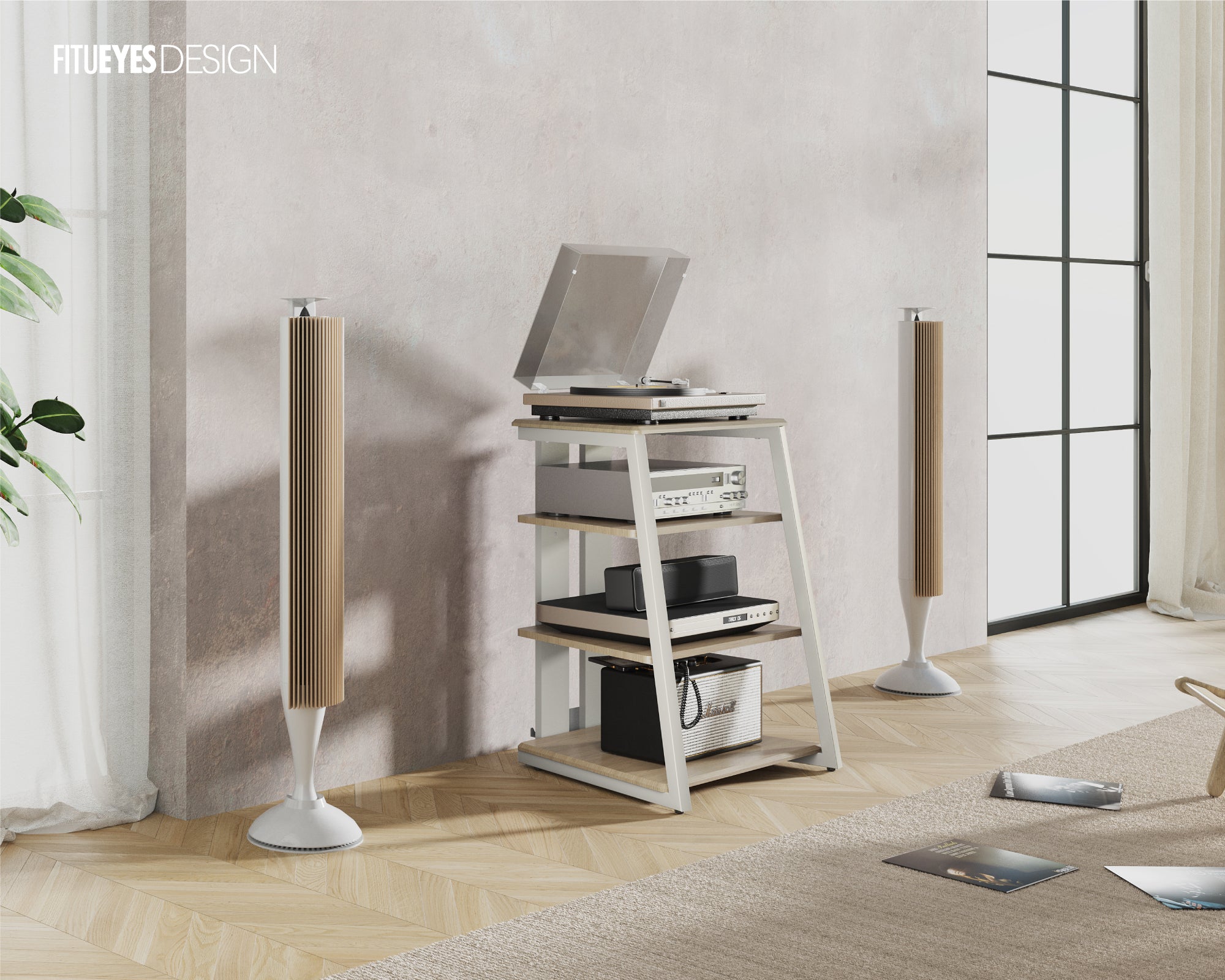HIFI-Rack für das Wohnzimmer in Naturfarben