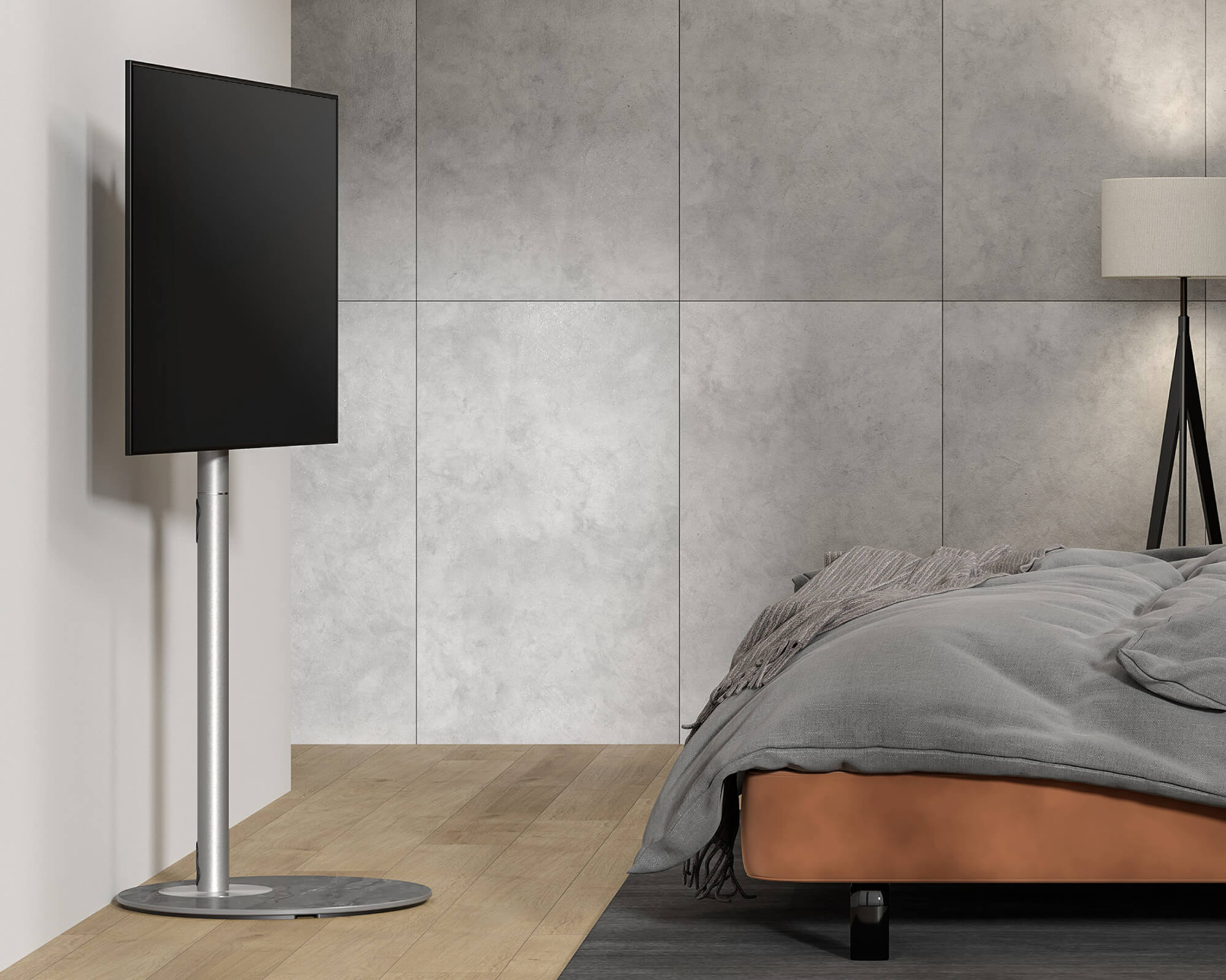 Platzsparender TV Ständer im Schlafzimmer