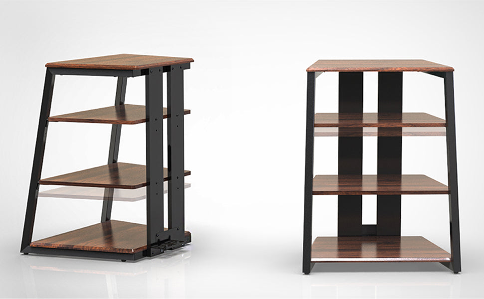 Audio-Rack aus Walnussholz mit Kabelmanagement