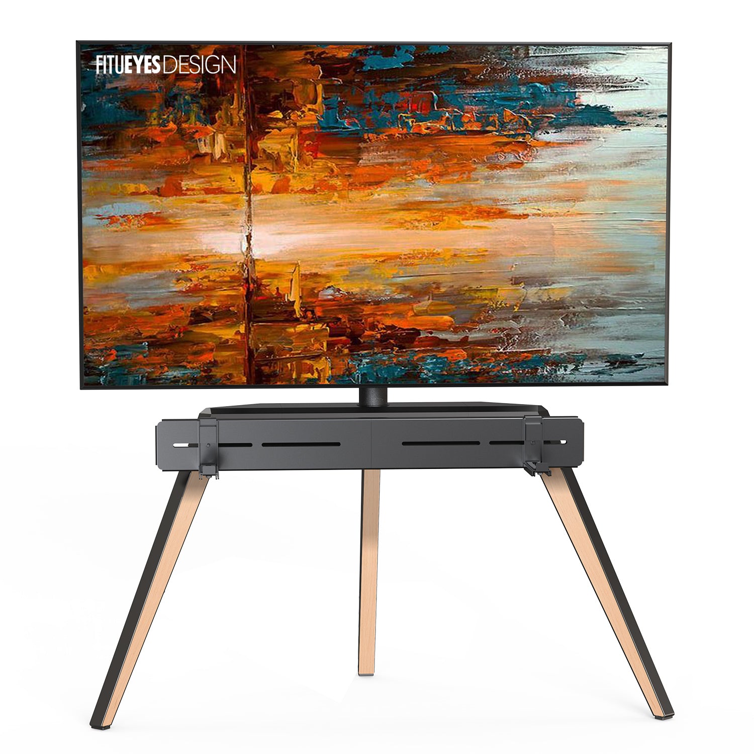 Naturfarbener Picasso FT78 TV-Ständer mit Soundbar-Halterung