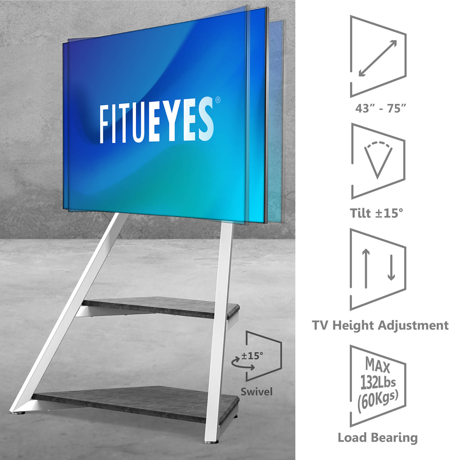 EIFFEL ™  Soporte de TV Ruedas para TV 32"-100"