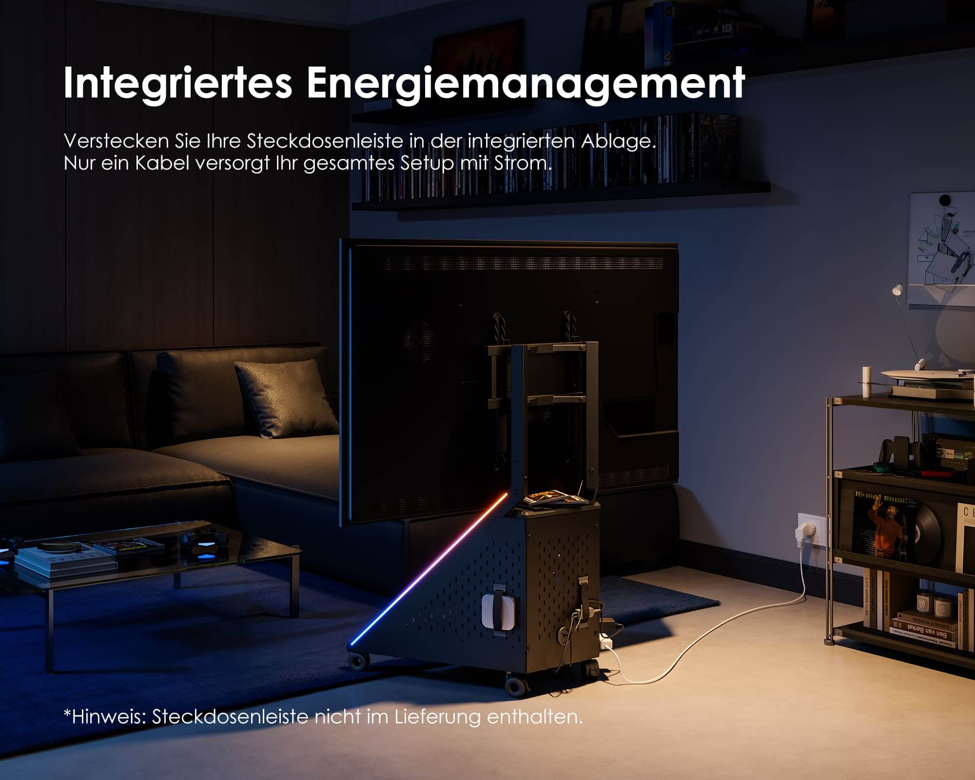 Support pour téléviseur 32–65 pouces avec gestion intégrée des câbles pour un espace de jeu ordonné