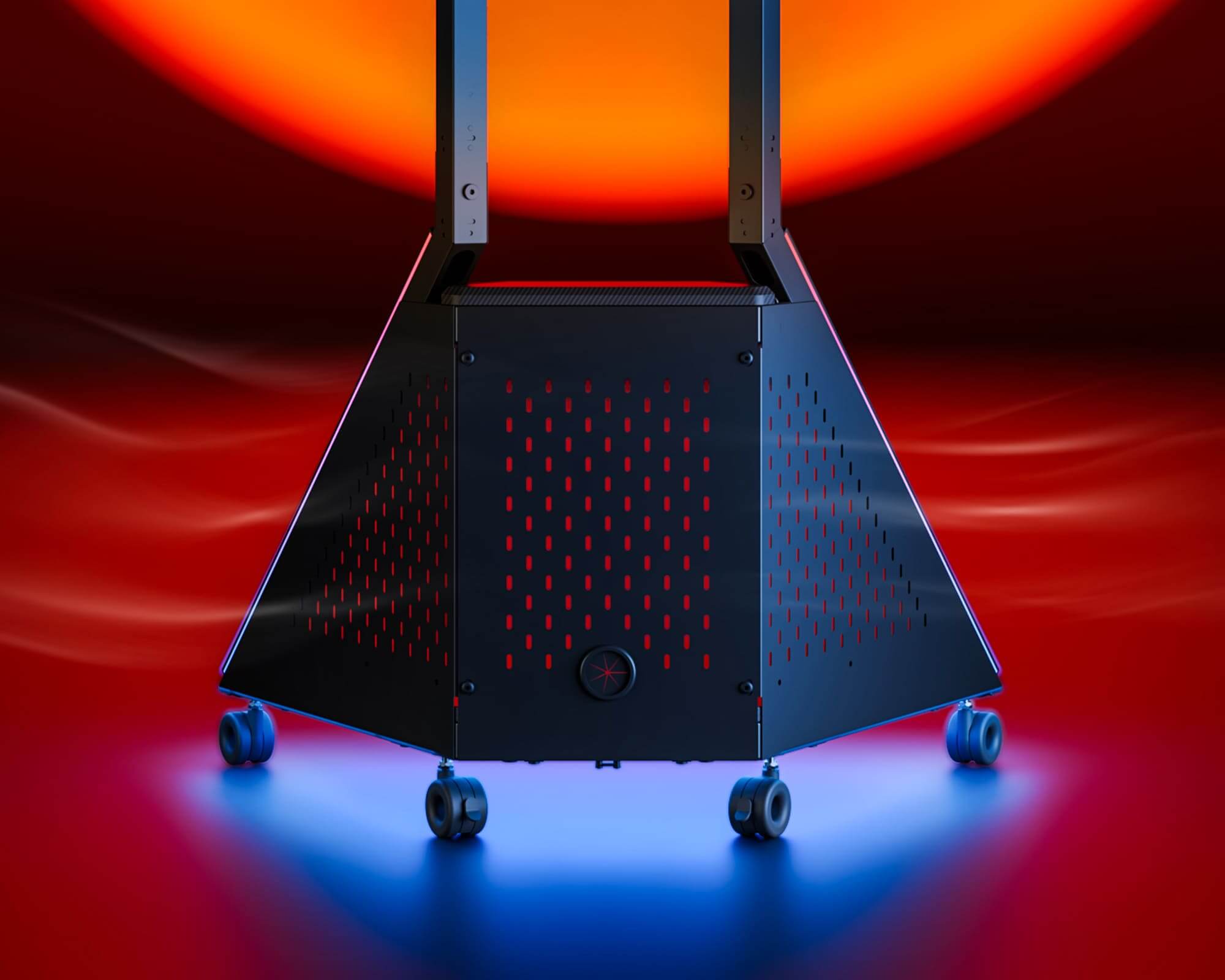 Support tv à structure ouverte pour la dissipation de la chaleur lors du jeu vidéo