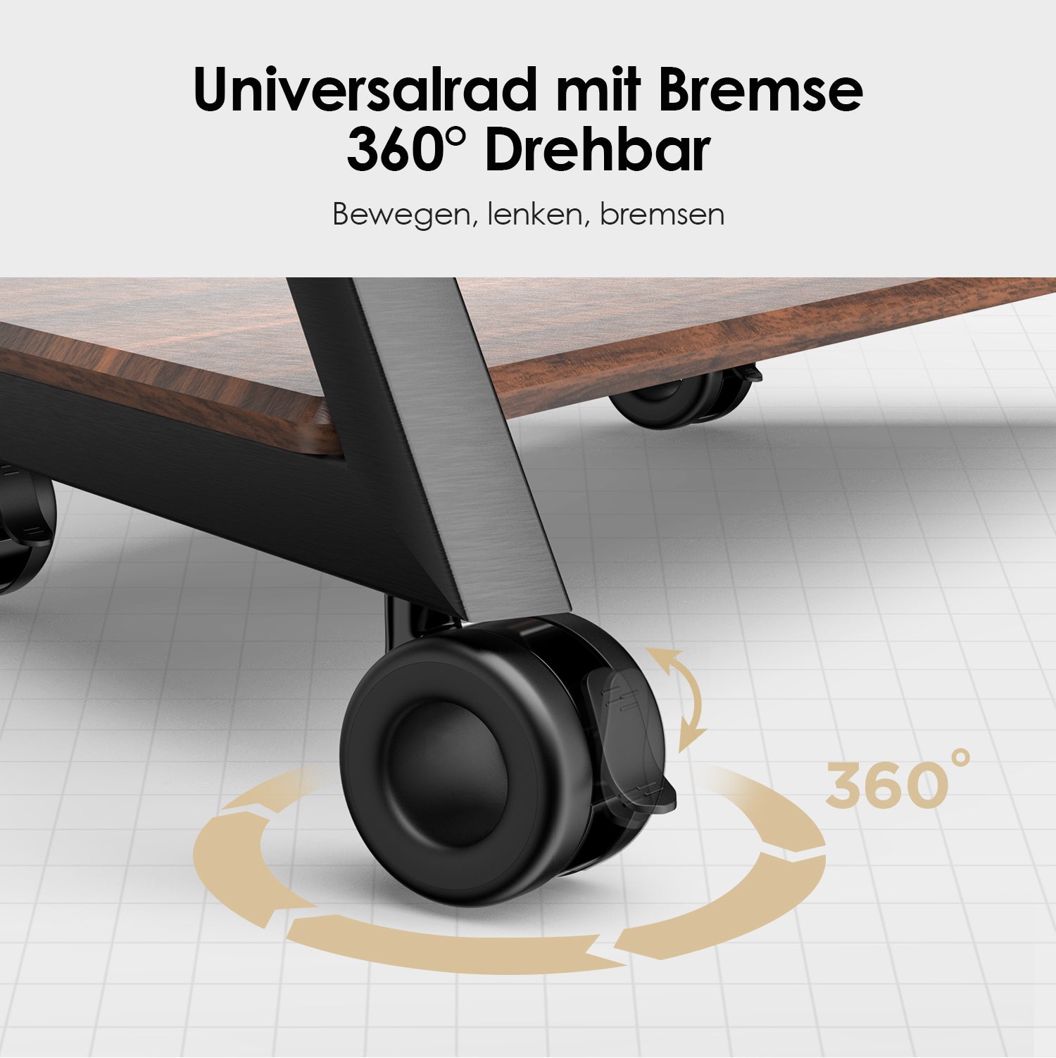 Roulettes universelles avec frein pour parquet en bois (4 pièces)