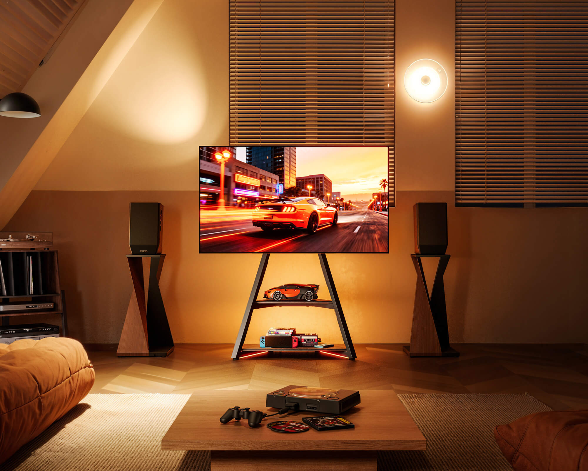 Eiffel TV Stand with Ambient Lighting