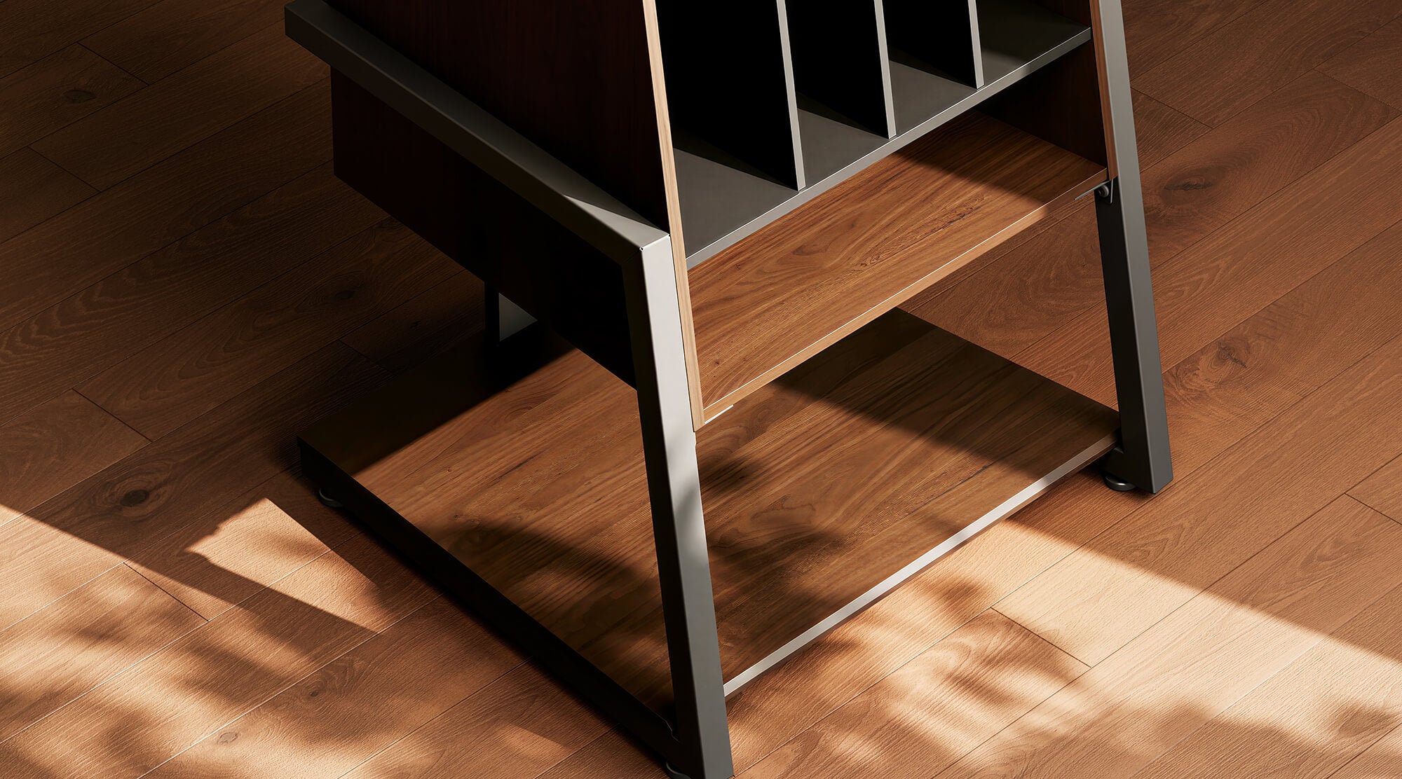 Plattentisch aus Eisen und Holz FITUEYES Eiffel RS