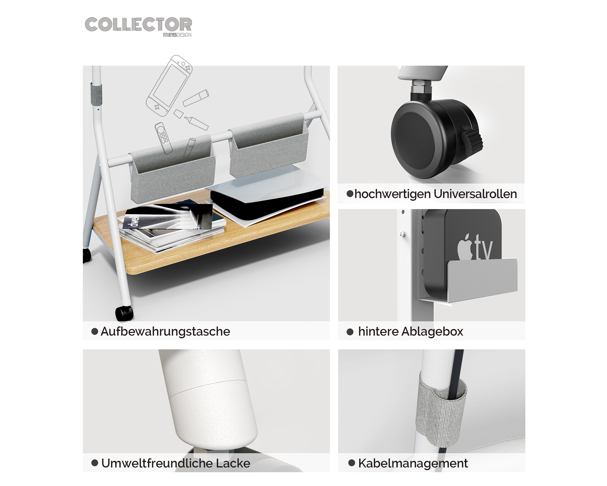 Collector TC88 TV-standaard met wielen