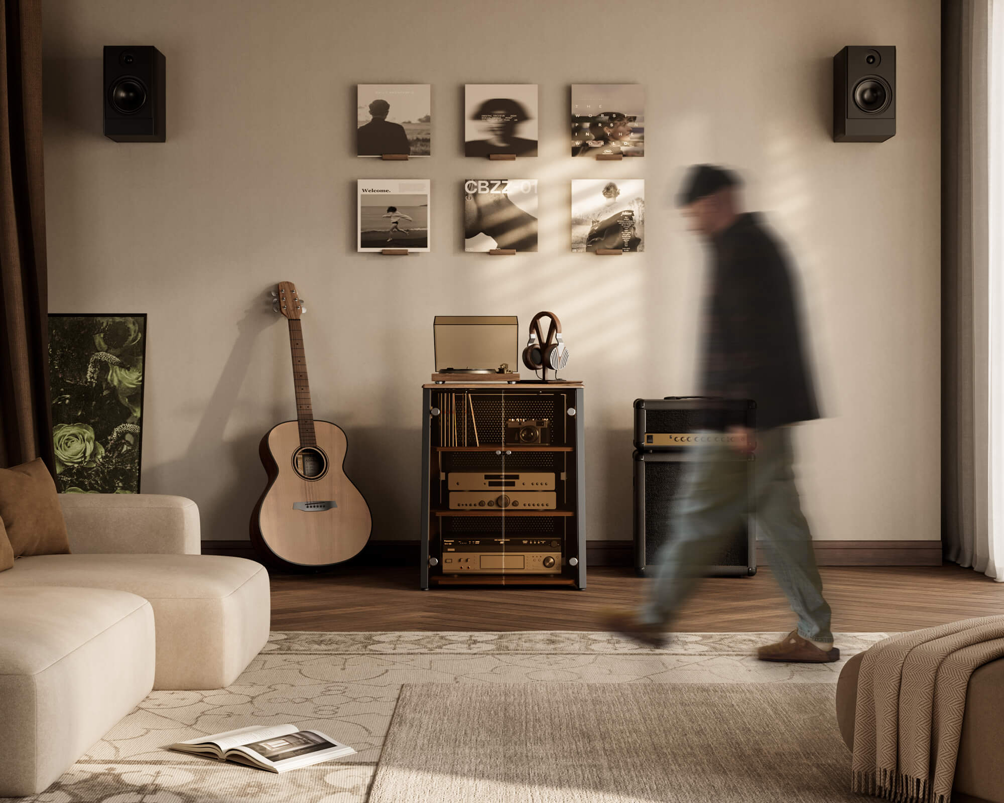 la carte du scénario d'eiffel Meuble HIFI avec porte