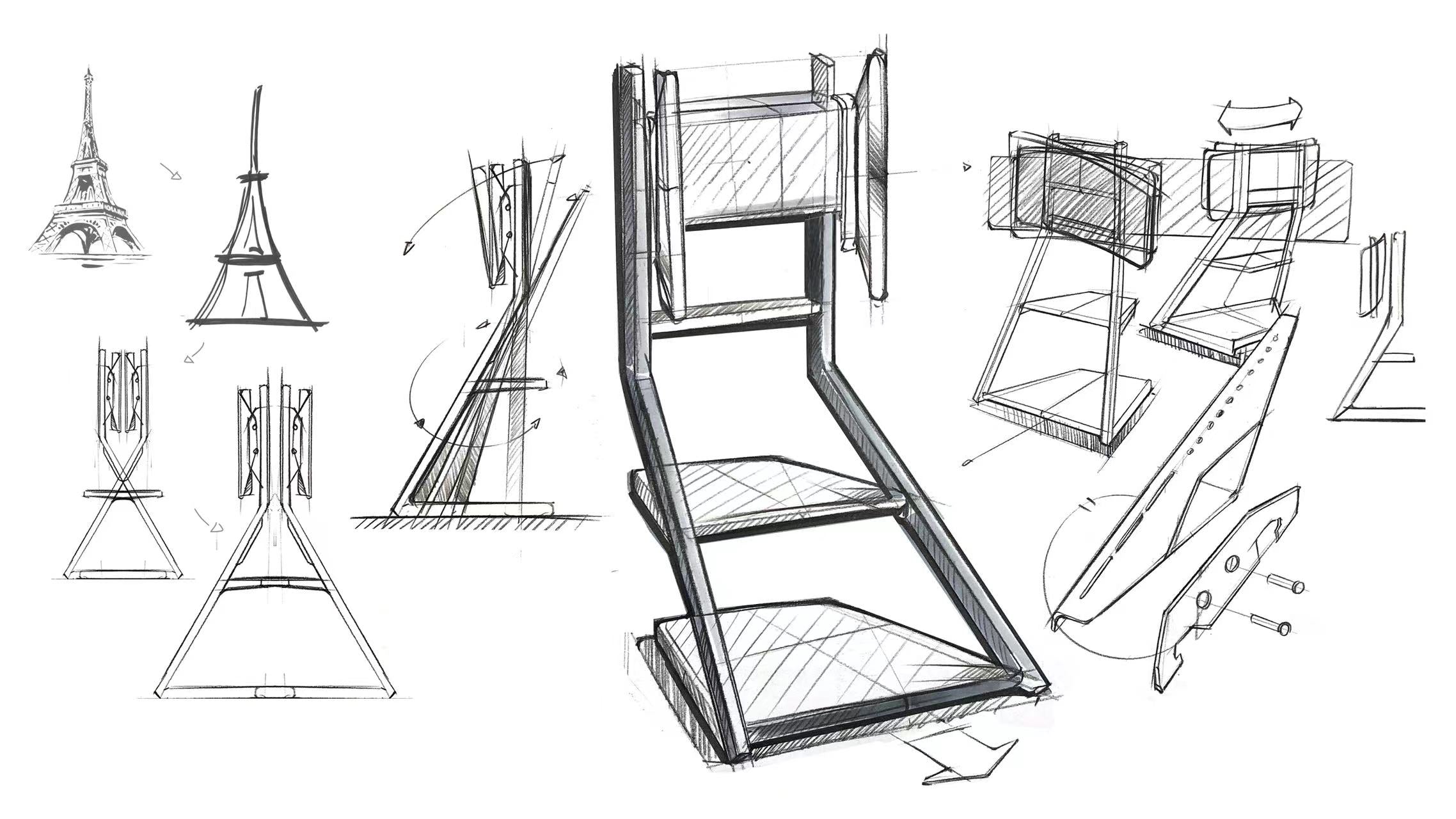fernseher standfuß-eiffel-design