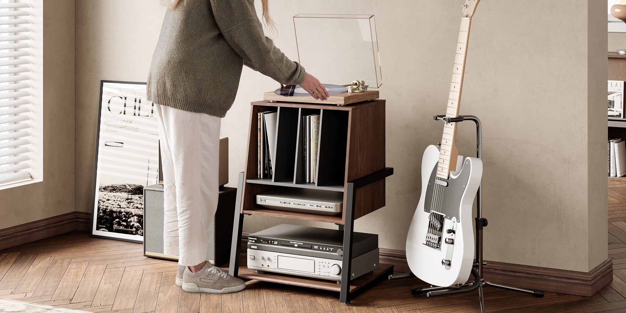 Plattenspieler Tisch im Wohnzimmer, Musikzimmer 