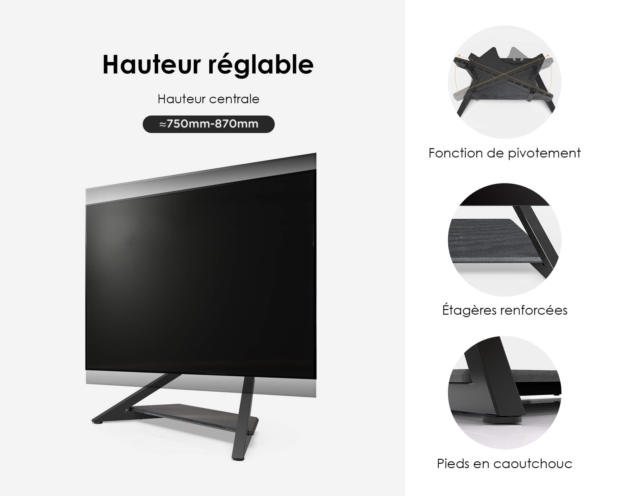 EIFFEL V2 TT88 <br>Support TV sur Table