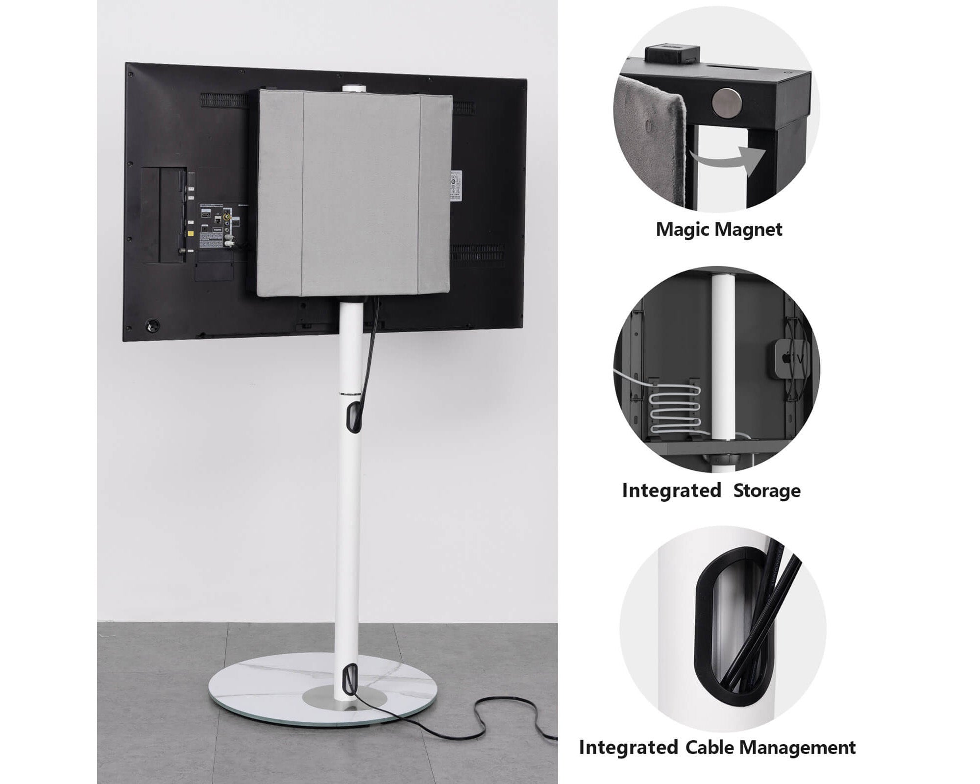 magic magnet et integrated storage et integrated cable management